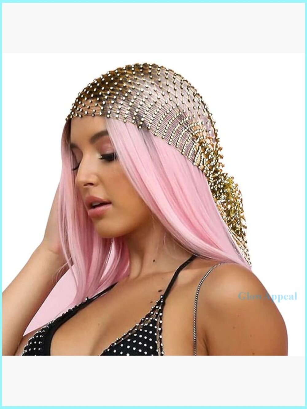 Sparkling Mesh Rhinestone Headband Elastic Hair Accessory Nightclub Party